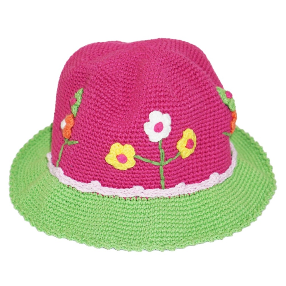 HANDMADE Y2K Custom Floral Crochet Knit Bucket Hat